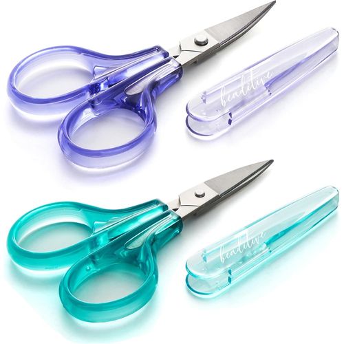 Asas-Détail Craft Ciseaux Set(2 Pc.)Courbes Et Droites,Sharp,Compact|Couture,Broderie,Coupe Papier,Crafting|Acier Inoxydable|Couvercle De Protection(Vert)
