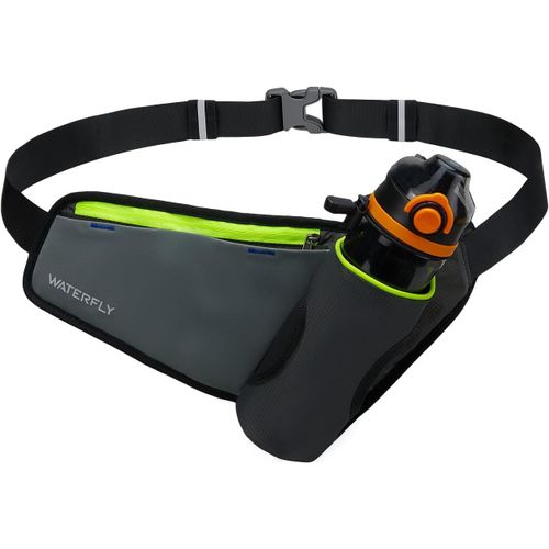 Asas-Ceinture Pour Bouteille D'eau De Course:Ceinture D'hydratation Pour Homme Et Femme,Sac Banane Pour Randonnée,Course À Pied,Marche,Jogging(Bouteille Non Incluse),Gris,Medium,