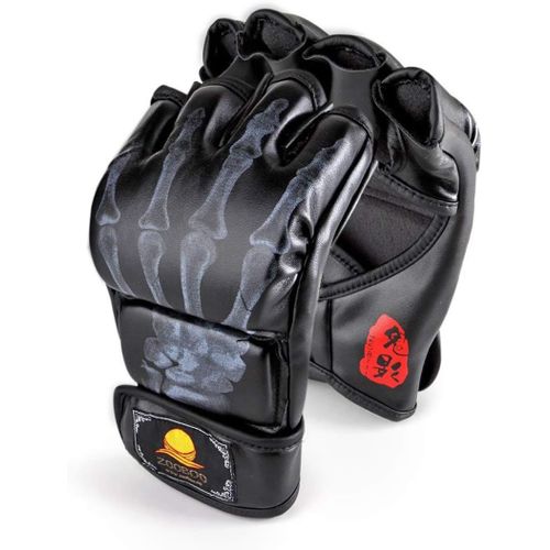 Asas-Des Gantsmma,Gants De Boxe Demi-Doigt Mitainesmma Avec Bande De Poignet Ajustable Gants Ufc Pour L'entraînement Au Sac De Frappe De Sanda Sparring