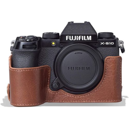 asas-Megagear Ever Ready Demi-Étui En Cuir Véritable Pour Appareil Photo Fujifilm X-S10