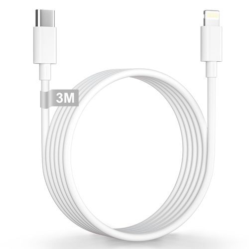 asas-Cable Iphone Usb C 3M [Certifié Mfi],Cable Usb C Vers Lightning Long Cable Iphone Charge Rapide 3M Câble Lightning Fil Chargeur Iphone Cordon Pour Apple Iphone 14/13/12/11/X/Xs/Xr/8/7/6/Ipad/Airpod