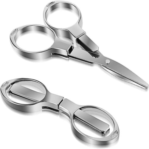 Asas-2 Pièces Ciseaux Pliants Télescopiques Mini Ciseaux De Voyage Portables Argentés 8,3×2,4cm Artisanaux Ciseaux Cuisine Mini Ciseaux En Acier Inoxydable Pour Couper Du Papier À Coudre