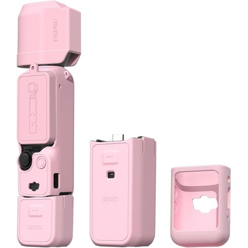 asas-Brdrc Pocket 3 Coque De Protection En Silicone Pour Objectif De Dji Osmo Pocket 3 Creator Combo Accessoires Rose