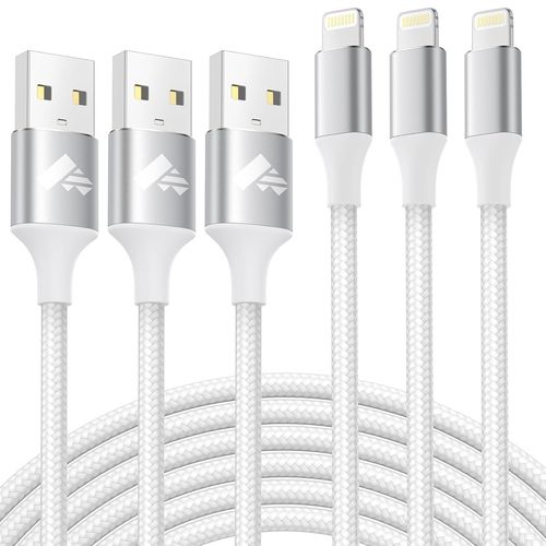 Asas-Câble Iphone [2 M 3 Pièces] Recharge Fil Chargeur Iphone Charge Rapide Certifié Mfi Long Câble Lightning Usb Chargeur Câble Câble Pour Iphone 11 12 13 14 Pro Max Plus Mini Xs Xr 8 7 6 Se Ipad