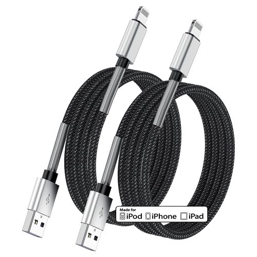 Asas-Lot De 2 Chargeurs Câbles De Charge Pour Iphone 3 M-Usb A Vers Lightning-3 M-Charge Rapide Apple-Pour Apple Iphone 14 Pro Max/13/12 Mini/11/Xs/Xr/X/8 Plus/7/6s/6/5s/5,Ipad