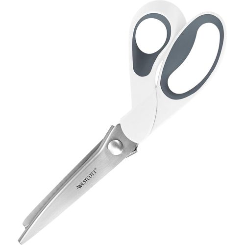 Asas-15983-001 Ciseau Cranteur,Poignées Ergonomiques,24,2cm,Blanc/Gris