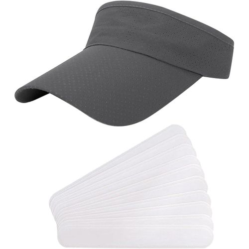Asas-1 Chapeau Pare-Soleil Gris Foncé,10 Pièces Bord Absorbant La Transpiration,Pare-Soleil Tendance,Chapeau De Sport,Protection Du Visage,Unisexe,Convient Pour La Plage,Les Voyages,Gris