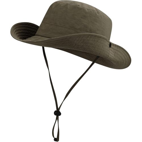 Asas-Chapeau De Soleil Imperméable Chapeau De Pêche Style Cow-Boy Chapeau Safari Protection Uv Chapeau De Voyage À Large Bord Mesh Bucket Sun Hat