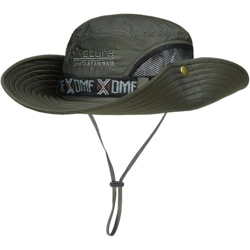 Asas-Chapeau De Soleil Anti -Uv Pliable Homme Capeline D'eté Respirant Avec Large Bord Chapeau De Boonie Protection Solaire Casquette De Jungle Upf 50+ Pour Pêche Randonné Camping Running