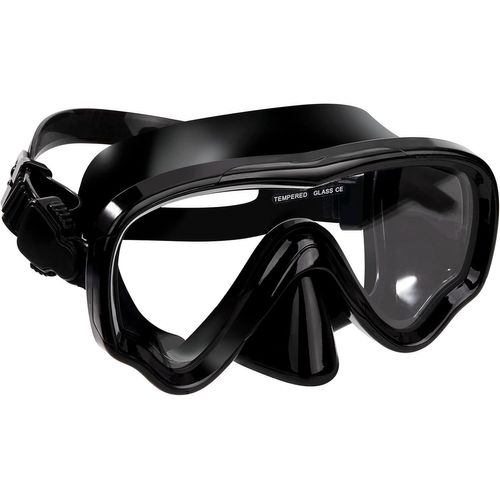 Asas-Masque De Plongée Adulte Lunettes De Plongée Antibuée Professionnel Noir Avec Verre Trempé Vision Grand Cache Nez Pour Sous-Marine Garçons Filles Femme Homme Réglables Bande De Silicone