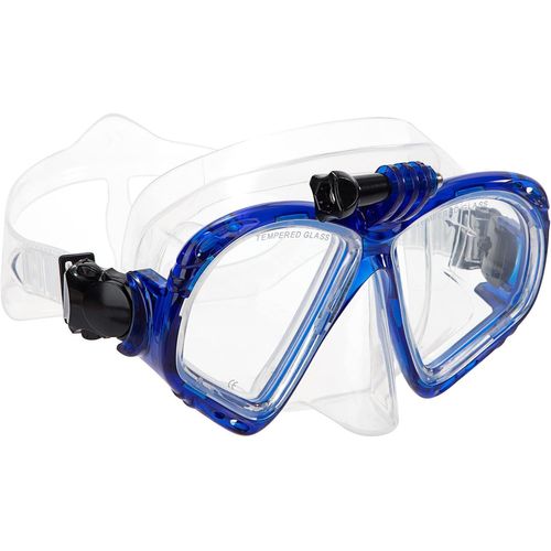 Asas-Masque De Plongée Adulte Lunettes De Plongée Antibuée Professionnel Bleu Avec Support De Caméra Verre Trempé Cache Nez Pour Garçons Filles Femme Homme Réglables Bande De Silicone