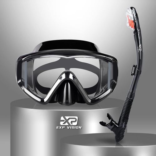 Asas-Ensemble De Tuba Sec,Masque De Plongée Pano À 3 Fenêtres,Lunettes De Plongée Et Tuba Antibuée,Équipement Professionnel De Masque De Plongée Avec Tuba Pour Adultes