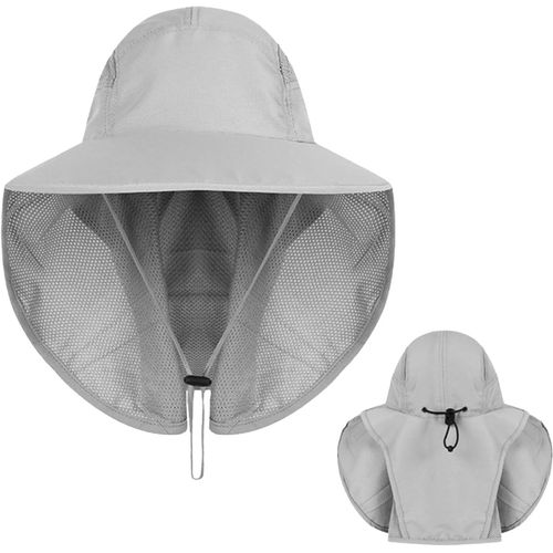 Asas-Chapeau D'alpinisme Gris Imperméable À Séchage Rapide Pour Homme Et Femme,Chapeau D'été Avec Rabat De Cou Amovible,Protection Uv,Chapeau De Soleil Imperméable Pliable Pour La Chasse,La