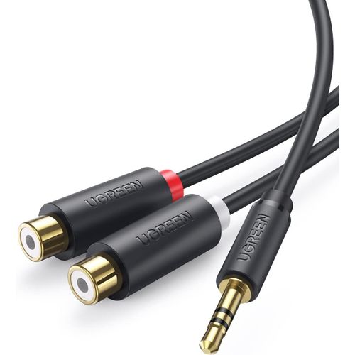 asas-Câble Rca Jack Audio Stéréo Cordon Jack 3.5Mm Mâle Vers 2 Rca Femelles Pour Tv Pc Smartphone Ampli Chaîne Hifi Barre De Son Home Cinéma Enceinte 20Cm