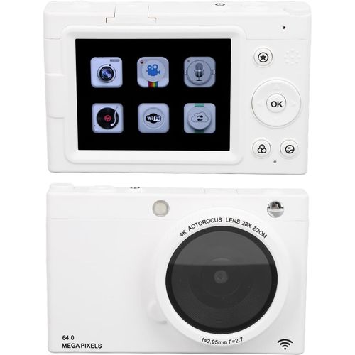 asas-Appareil Photo Numérique Pour La Photographie,Appareil Photo 64 Mp Avec Mise Au Point Automatique Avec Zoom Numérique 28X De 2,83 Pouces,Petit Appareil Photo Compact