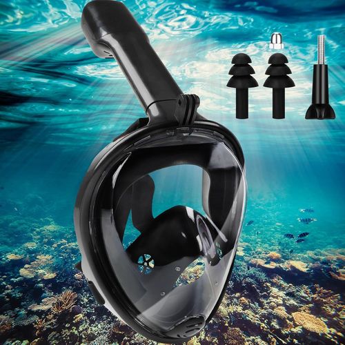 Asas-Masque De Plongée Adulte Intégral,180° View Hd Anti-Buée Masque Snorkeling,Masque Tuba Panoramique Anti-Fuite,Masque Plongée Dry Top Respiration Facile Pour Femmes Hommes