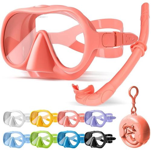 Asas-Masque Plongée Adulte,Masque De Plongee Avec Tuba,Macaron Masque Snorkeling,Lunettes Plongée Pnoramiques 180°,Masque Tuba Anti-Fuite Anti-Buée,Diving Mask En Verre Trempé