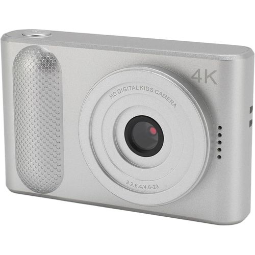 asas-Appareil Photo Numérique,Appareil Photo Compact,Stabilisation D'Image Électronique,Écran Tft 2,4 Pouces,Mise Au Point Automatique Hd 48 Mp Pour Vlog(Couleur Argent)