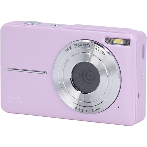 asas-Appareil Photo Numérique 44Mp,Écran Ips 2,5 Pouces,Zoom 16X,Mise Au Point Automatique,Appareil Photo Numérique De Poche Anti-Secousse,Appareil Photo Compact De Poche(Purple)