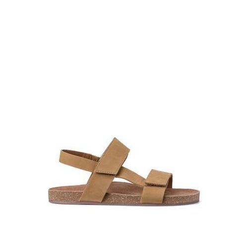 La Redoute Collections Sandales Cuir Scratchs Beige