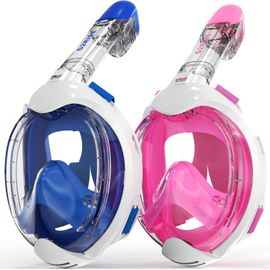 Asas-G2rise Masque De Plongée Enfant Intégral,Vue Panoramique À 180 Degrés,Anti-Buée Et Anti-Fuite