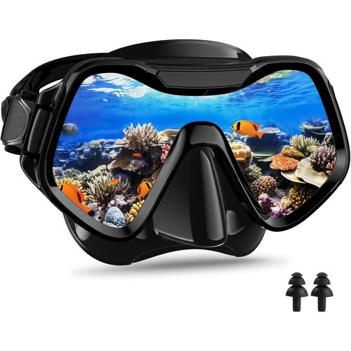 Asas-Masque De Plongée Adulte,Panoramique Lunettes De Plongée,Masque Snorkeling Adulte En Verre Trempé,Snorkeling Masque Anti-Buée Pour Hommes Femmes
