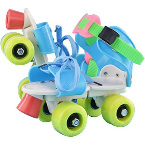 Asas-Enfants Patins À Roulettes Double Rangée 4 Roues Chaussures De Patinage Taille Slalom Coulissant Patins À Roues Alignées Pour Enfants Garçons Filles