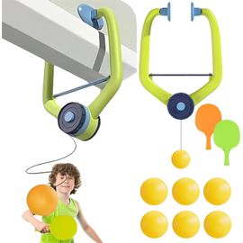 Asas-Jeu De Ping-Pong À Porte,Entraîneur De Pingpong Réglable,Tennis De Table D'intérieur À Suspendre,Entraîneur De Tennis De Table Suspendu,Avec 2 Raquettes Et 6 Balles,Pour Adultes Et Enfants Débutants