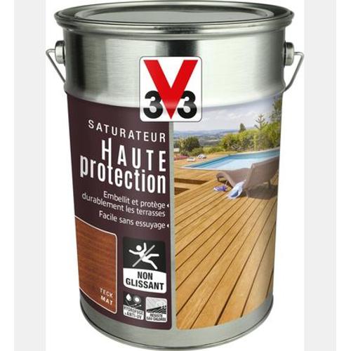 V33 - Saturateur terrasse haute protection Teck Mat 5L  - Beige