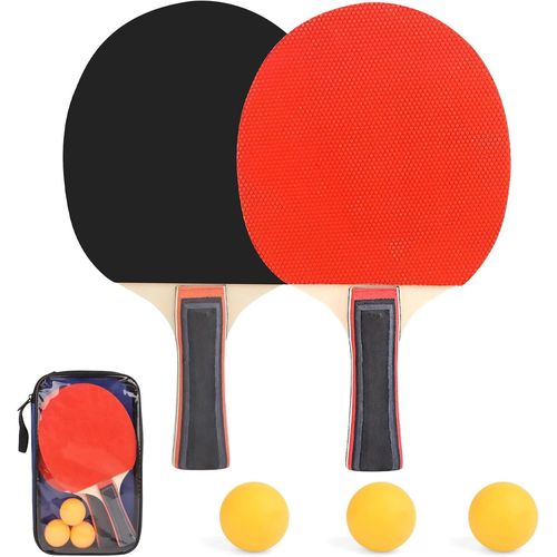 Asas-Raquette De Ping-Pong Raquette Ping Pong Raquette Tennis De Table Set De Tennis De Table Avec 2 Raquette De Ping Pong 3 Balle De Ping-Pong 1 Housse Raquette Ping Pong Pour Débutants Joueurs Avancés