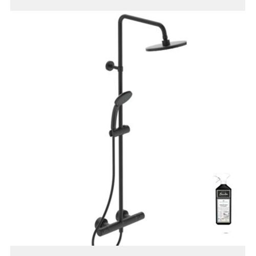 Ideal Standard - Colonne de douche thermostatique IDEAL STANDARD Ceratherm noir mat + nettoyant Briochin  - Noir
