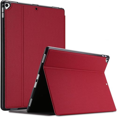 Asas-Étui Pour Ipad Pro 12.9 Pouces 2017/2015(A1584 A1652 A1670 A1671 A1821),Étui Housse De Protection Anti-Chute,Rabat Magnétique -Rouge