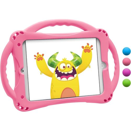 Asas-Coque Ipad Mini Enfant,Étui Antichoc Pour Ipad Mini 5/Mini 4/Mini 3/Mini 2/Mini 1(7.9 Pouces)¿Protection Maximale,Très Résistante En Silicone(Rose)