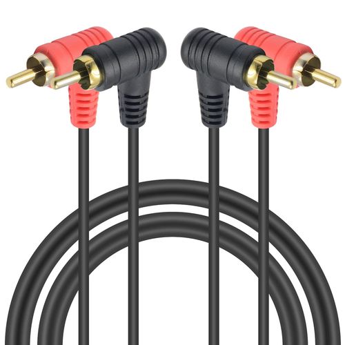 asas-Câble Stéréo Caisson De Basses,2Rca À 90 Degrés,1 Mètre,Mâle-Mâle,Pour Audio,Haut-Parleurs,Home Cinéma,Surround Son,Hdtv,Tv,Studio,Sound Bar