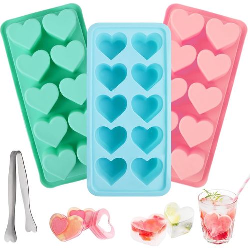 Asas-Lot De 3 Bac A Glacon,Bac Glacon Silicone,Moule A Glacon,Convient Pour Les Boissons,Les Cocktails,Le Chocolat,Les Liquides Surgelés,Les Aliments Pour Bébés