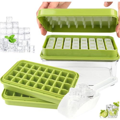 Asas-Bac À Glaçons Avec Couvercle,Glacons Moule De Qualité Alimentaire,Bac A Glacon Reutilisable,2 Bols,1 Seau À Glace Et Pelle Pour Nourriture Bébé,Whisky,Diy Boissons