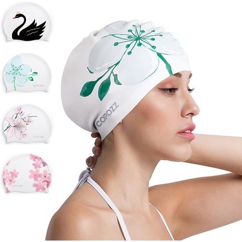 Asas-Bonnet De Bain En Silicone Pour Femme,Protège Les Cheveux Et Les Oreilles,Convient Aux Femmes Avec Des Cheveux Longs Pour Garder Les Cheveux Au Sec 