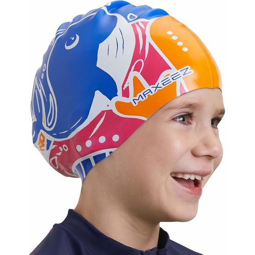 Asas-Maxeez Bonnet De Bain Haut De Gamme Pour Enfant¿Bonnet De Bain Avec Un Ajustement Parfait¿Dans Des Couleurs Vives Pour Une Visibilité Optimale 
