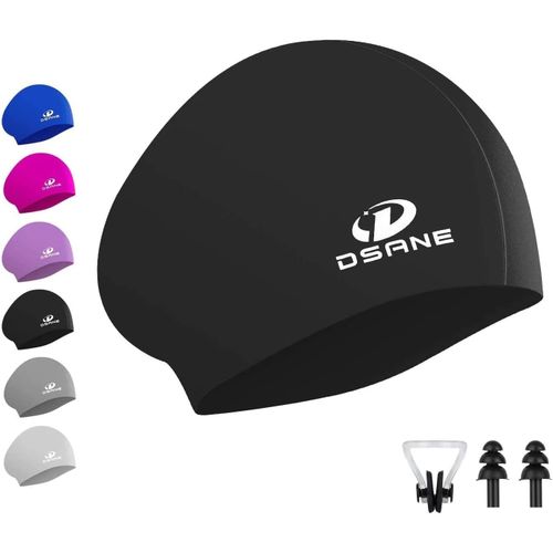 Asas-Bonnet De Bain En Silicone Pour Cheveux Longs,Design Ergonomique 3d Pour Femmes,Enfants,Hommes,Adultes,Garçons,Filles,Avec Bouchon D'oreille Et Pince-Nez 