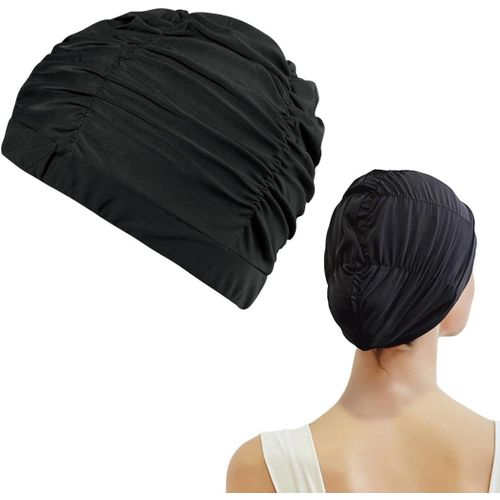 Asas-Bonnets De Bain 1 Bonnet De Bain Pour Femme,Bonnet De Bain En Tissu Nylon,Bonnet De Bain Surdimensionné,Bonnet De Bain Élastique Et Confortable Pour Femmes Et Hommes 