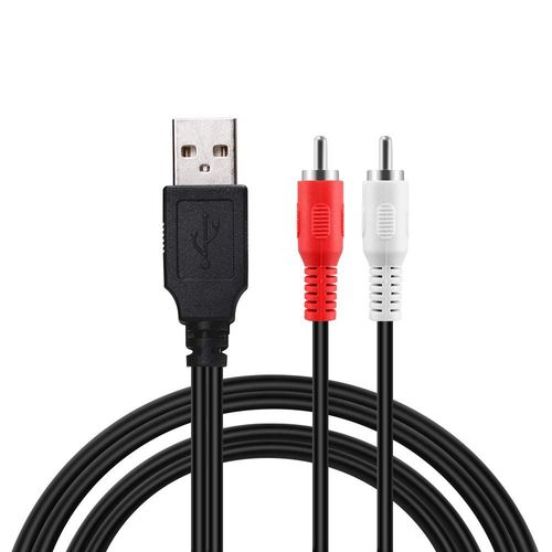 asas-Adaptateur Convertisseur Usb 2.0 Mâle Vers 2 Rca Mâles Vidéo Av A/V Caméscope Audio Capture Carte Répartiteur Câble Adaptateur Pour Tv/Mac/Pc 1,5 M Usb 2.0 Male To Rca Male