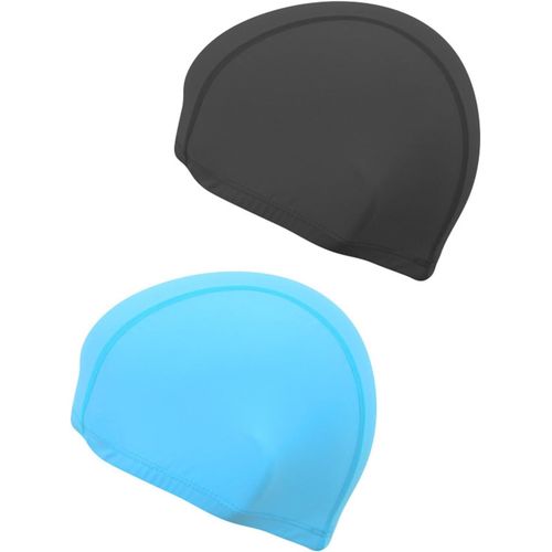 Asas-4 Bonnets De Bain Pour Adultes-Bonnet De Bain En Tissu Confortable,Bonnet De Bain Élastique,Pour Filles Et Hommes,Super Élastique,Ne Tire Pas Les Cheveux,Bonnets De Bain(Noir+Bleu) 