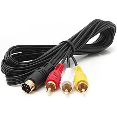 Asas-Câble Audio Vidéo Av S'adapte Sega Saturn A/V 1.8 M Pieds Câble De Connexion Rca