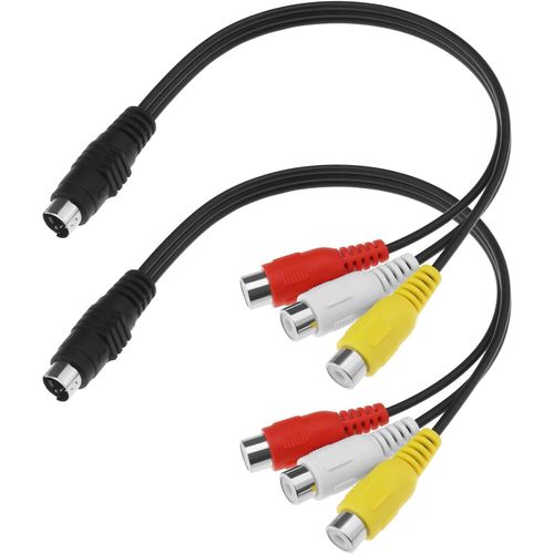 asas-2Pcs Câble Femelle S-Vidéo Vers 3 Rca Av 4 Broches Pour Caméscope Tv/Hdtv Lecteur Cd Magnétoscope Dvr Pvr Lecteur Dvd Décodeur Pc Portable Tv 0.3M De Longueur