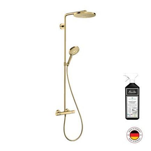 Hansgrohe - Colonne de douche thermostatique HANSGROHE Raindance Select S 240 aspect dorÃ©e poli + nettoyant Briochin  - Jaune