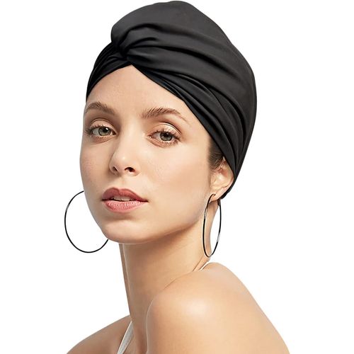asas-Bonnet De Bain Pour Femme Filles Chapeau De Bain Plissés Elastique Couverture Oreille Protection Cheveux Bonnet De Natation Elastique Bonnet De Piscine Douche Pour Cheveux Longs Et Courts