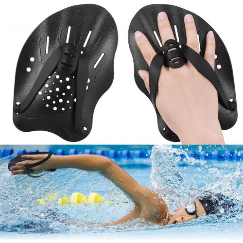 Asas-1 Paire Palmes De Natation,Plaquettes Natation Avec Sangles Réglables,Accessoires D'entraînement À La Natation Pour Adultes Et Enfants,Unisexe,Noir