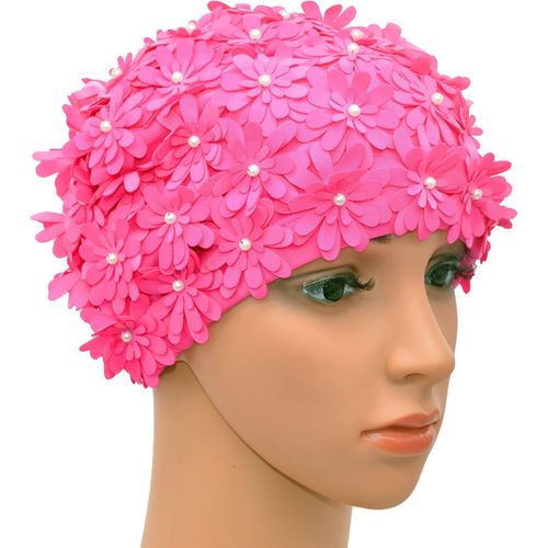 Asas-Bonnet De Bain Multicouche Avec Pétales Floraux,Style Rétro,Pour Femme,Rose 