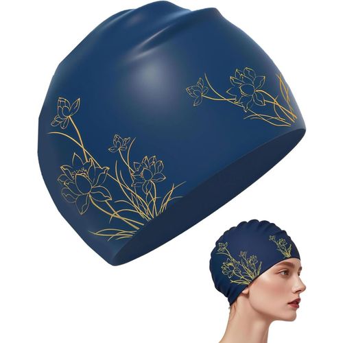 Asas-Bonnet De Bain Pour Femme Bonnet De Bain Pour Adolescents Adultes Silicone Résistant À L'eau-Design Élégant Pour La Natation Bonnet De Bain Doux Et Durable
