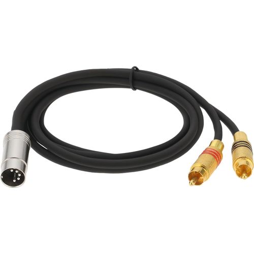 asas-Câble Audio 5 Broches Din Mâle Vers 2 Rca Mâles 1 Pièce Fiches Phono Mâles Câble Audio Compatible Avec Bang Compatible Avec Naim Noir 3 Pieds